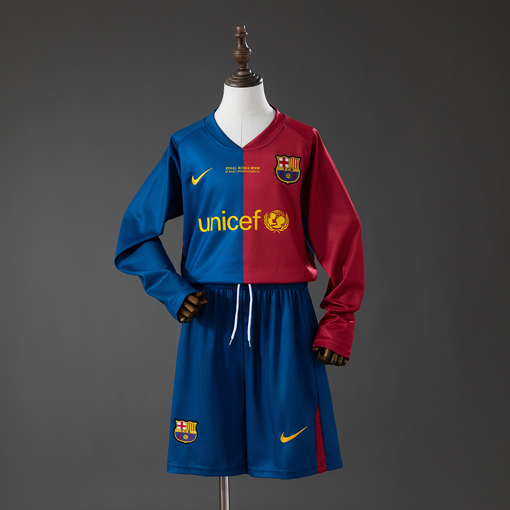 Retro Kids Barcelona 2008-09 Home Long Sleeve