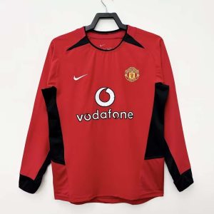 2002-2004 Retro Long Sleeve Man Utd Home Football Shirt 1:1 Thai Quality