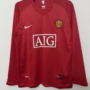 07/08 Retro Manchester United Home League Edition Long Sleeve Football Jersey 1:1 Thai Quality