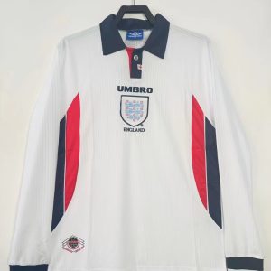 1998 Retro England Home Long Sleeve Football Jersey 1:1 Thailand Quality