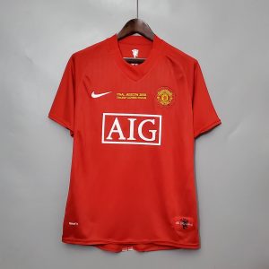 2007/2008 Retro Man Utd Home Champions League Edition Football Shirt 1:1 Thai Quality