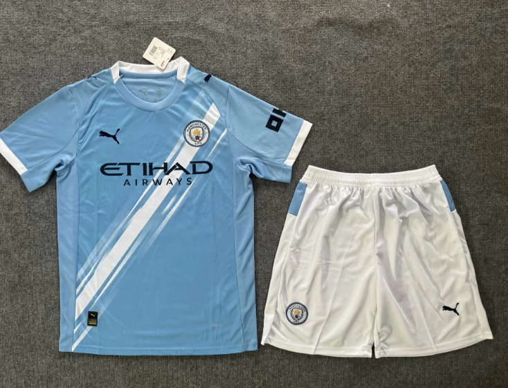 Kids 25/26 Manchester City Home Kit 1:1 Thai quality