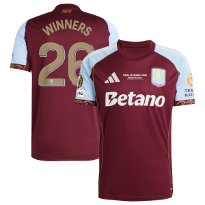 Aston Villa 25-26 Home Kit For UEFA Europa League Winners