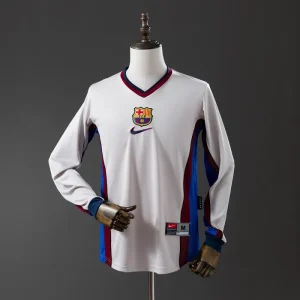 Barcelona Jersey 1998-01 Away Retro Football Kit Long Sleeves