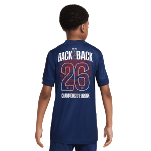 Kids PSG 25-26 Home Stadium Shirt - Champions of Europe 2026 Print