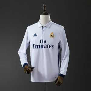 Retro Real Madrid 2016-17 Home Long Sleeves